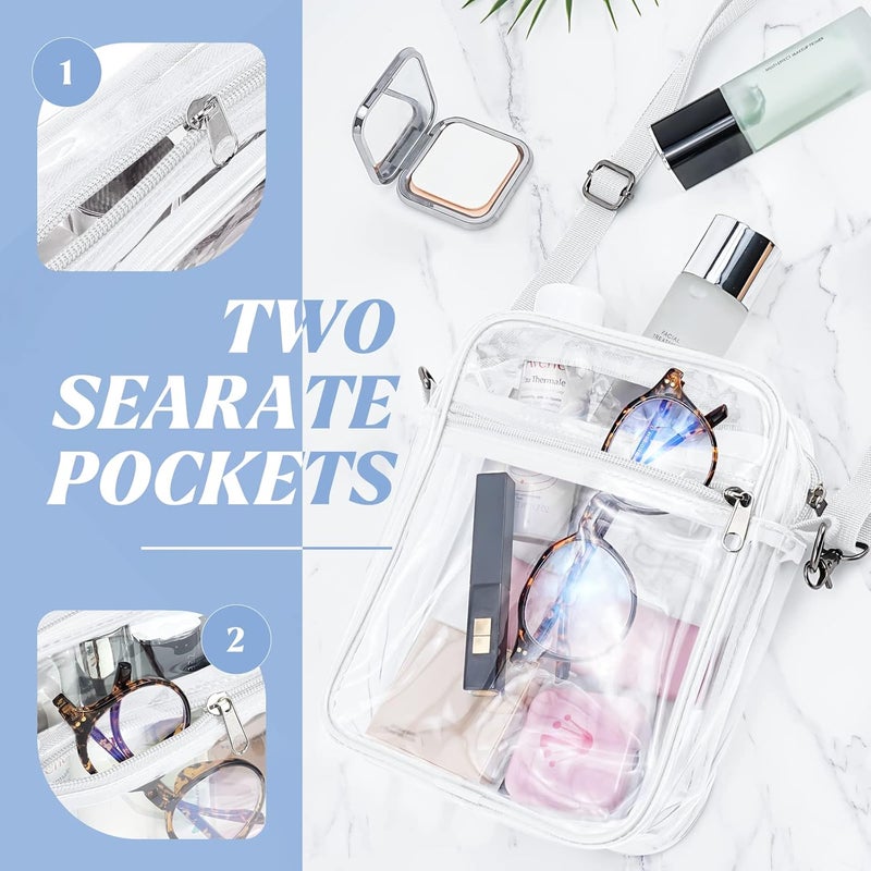 yuanming Clear Bag Stadium Approved, Clear Crossbody Purse Bag, Clear Stadium Bags for Women - Image 3